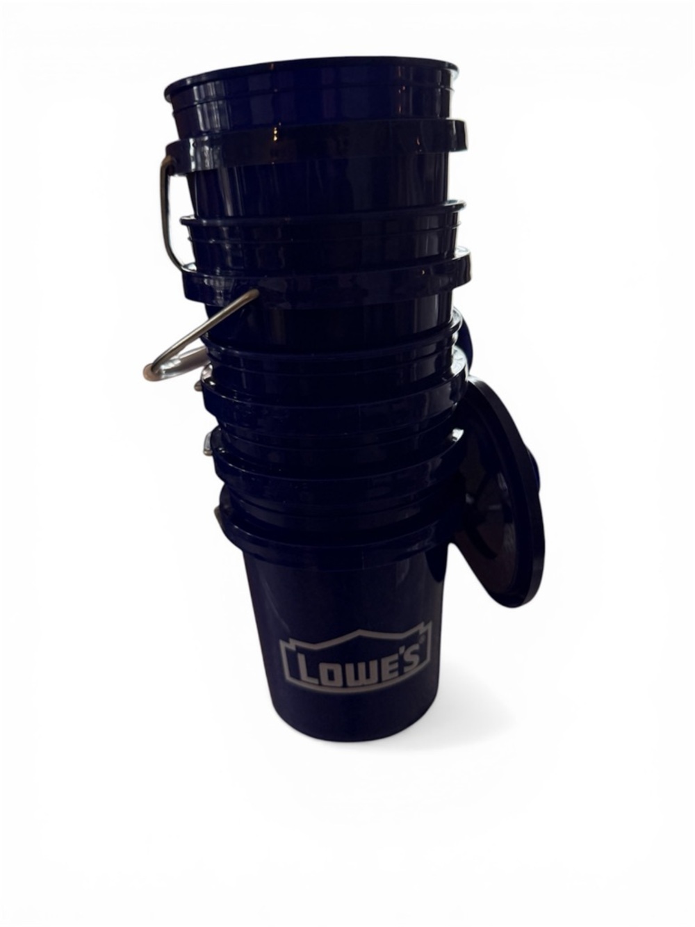 Lowe's Blue  Stackable Plastic Buckets - Set
